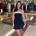 Women's Clothing Spring New Sexy Hot Girl Contrast Color Tube Top One Line Neck Waist Slim Dress_ecoleips.com