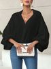 Women's Chic French Polka Dot Top Half Open Collar Loose Fit Long Sleeve Niche Style Fashion_ecoleips.com