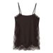 Women's Clothing Lace Trimmed Slit Camisole Top Pajama Style Sexy Summer New_ecoleips.com