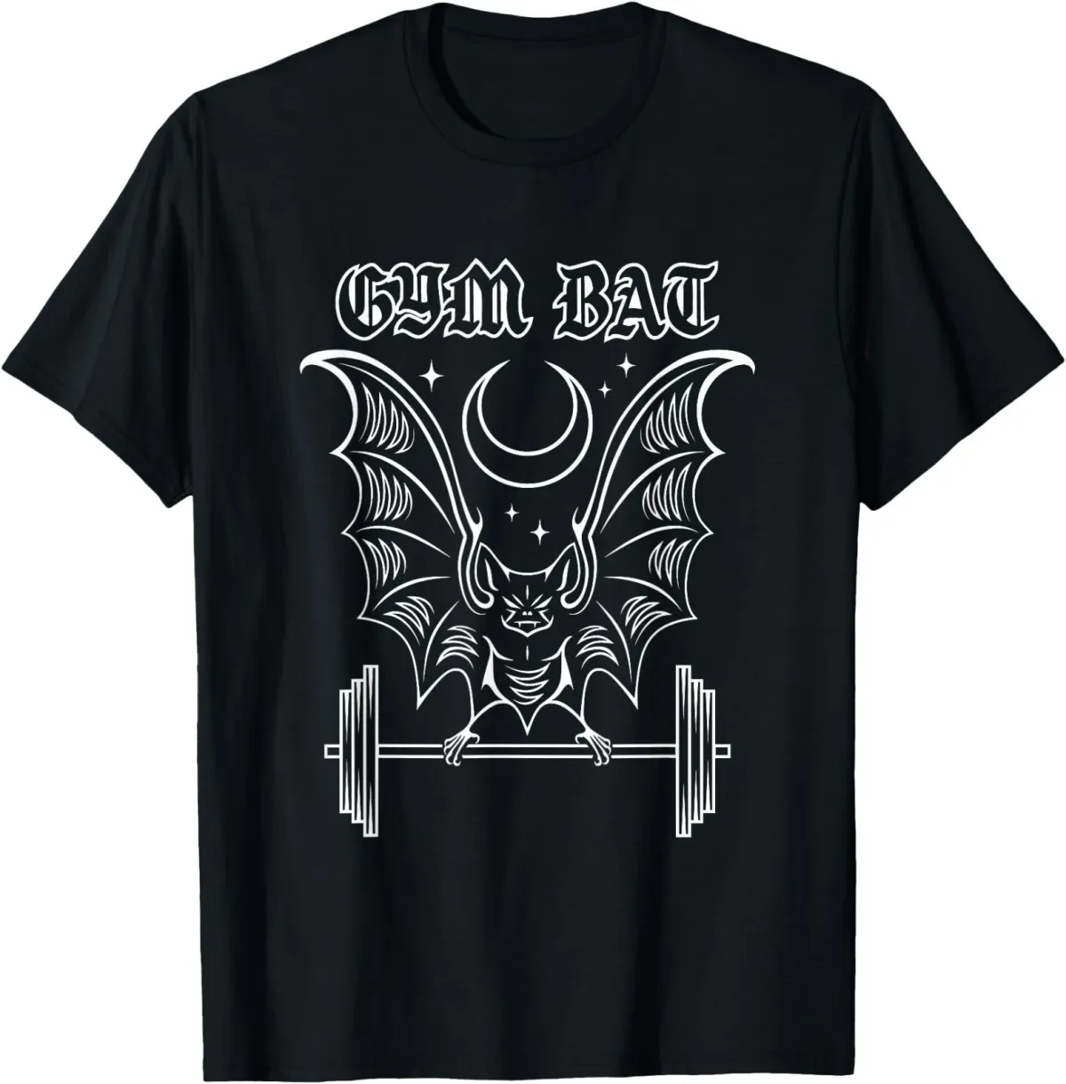 Women's T-Shirts Gym Gothlete Workout Vampire Bat And Moon Healthy Goth T-Shirt_ecoleips.com