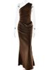 JULISSA MO Patchwork Satin Sexy One Shoulder Ruched Women Dress Backless Maxi Dress Winter Slim Elegant Party Evening Dress 2025_ecoleips.com