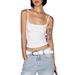 Aria Basics Aria Basics In Stock European And American Sexy Hot Girl Soft Skin-Friendly Tight Elastic Camisole Sports Slim Fit Short Top_ecoleips.com