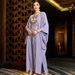 Women's Clothing Purple Fantasy Sequin Embroidered Cape Bat Shirt Spot Abaya Robe_ecoleips.com