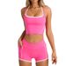 Sports Bra Vest Shorts Suspenders Bra Back Beauty Pilates Tights High Elastic Fitness Running Yoga Set_ecoleips.com