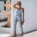 Cross-Border European And American Jeans Women In Stock Light Blue Ripped Overalls SHEIN Foreign Trade_ecoleips.com