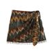 Verve 2025 Summer New Y2K Style Women's High Waist Printed Side Knot Decorated Hem Beaded Skirt_ecoleips.com