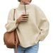 DiYun European And American Casual Knitted Solid Color Long-Sleeve Sweater For Women 2025 Autumn/Winter_ecoleips.com
