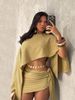 Women's Clothing Women's Summer Seaside Vacation Style Top With Straps Hip Skirt Suit Breathable Oblique Collar Off Shoulder_ecoleips.com
