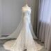 French Style Satin Light Wedding Dress off the Shoulder Mermaid Gown Ethereal Forest Inspired Simple Wedding Dress_ecoleips.com