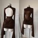 Women's Sexy Backless Mini Dress - Long Sleeve Mock Neck Bodycon Dress With Ruffle Detail, Stretchy Poly-Spandex Blend (4 Colors, XS-XXXL)_ecoleips.com