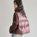 girl 25 Winter New Knitted Patchwork Down Jacket Women, Short Style, 90% White Duck Down, Stand Collar, Slimming Thick Coat_ecoleips.com