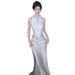 French Satin Light Wedding Niche High-End Halter Forest Style Outdoor Gown Super Fairy White Mermaid Reception Dress_ecoleips.com