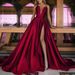 Elegant Strapless Ball Gown High Slit A-Line Evening Dress for Women Parties Special Occasions_ecoleips.com