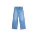 Women's Clothing Retro Light Blue Pure Cotton Spring And Autumn Washed Distressed Mid Low Waist Loose Straight Denim Trousers_ecoleips.com