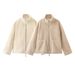 Women's High-Neck Fleece Coat – Cozy Oversized Teddy Jacket For Fall & Winter, Minimalist Street Style_ecoleips.com