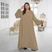 2025 New Muslim Women's Clothing Simple Outfit Abaya Dress Robe_ecoleips.com