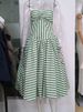 Vintage French Strapless Corset Waist Cinched Striped Big Swing Long Maxi Dress Women Elegant Party Vacation Evening_ecoleips.com