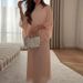 Elegant Women's Chiffon Party Dress 2026 O Collar Shawl Sleeves Loose Daily Dress Fashion Solid High Waisted Hem Long Dress New_ecoleips.com