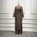 Verve Women's Clothing Hijab Turkish Cardigan Robe Solid Color Three-Piece Set Muslim Abaya_ecoleips.com