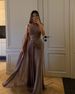 Spring/Summer Women's Pleated Ribbon Satin Evening Gown Style_ecoleips.com
