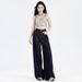 Wide Jeans For Women In Spring, High Waisted, Loose Fit, Slimming, Wide With A Versatile Drape, Straight Leg Floor Pants_ecoleips.com