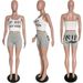 Summer Slim Fit Base Layer White Sleeveless Camisole Street Style Ribbed Sweet Letter Print Tank Top_ecoleips.com