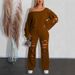 Edgy Two-Piece Streetwear Set – Distressed Ripped Jeans & Off-Shoulder Hoodie, Oversized Grunge Outfit For Women_ecoleips.com