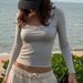 Women's Long Sleeve Base Shirt Top Square Neck Lace Trim Solid Color European American Style Autumn Fashionable Versatile_ecoleips.com