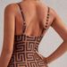 Women's Clothing Style One Piece Swimsuit Triangle Print Double Shoulder Swimwear For Women Available In Multiple Colors_ecoleips.com