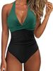 Women's Clothing One Piece Swimsuit Women's Fashion Sexy Halter Neck Lace Up Swimsuit Cross Backless Swimsuit_ecoleips.com
