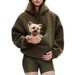 Oversized Hooded Fleece Sweatshirt – Unisex Cozy Pullover With Pet Pocket, Longline Streetwear (7 Colors, S-Xxl)_ecoleips.com