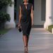 Women's Solid Color Pleated Waist Cinching round Neck Hollow out Dress Regular Fit Polyester Spring/Autumn Summer Elegant Fashion Blouse_ecoleips.com