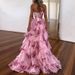 Women Fashion Chiffon Printed Long Fairy Style Elegant Evening Party Dress Temperament Formal Dinner Prom Gown Dress_ecoleips.com