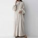 Elegant Two-Way Round Neck Chiffon Maxi Dress With Lantern Sleeves - Soft Flowy & Versatile For Casual & Office Wear (Black, Beige, One Size)_ecoleips.com