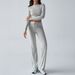 Y2K Sporty Matching Set – Women’s Slim Long-Sleeve Top & Lace-Up Trousers (S-XL, 12 Colors)_ecoleips.com