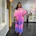 Women's Clothing ethnic style elegant dress 3 piece set with suspenders fashionable pleated gradient color one size_ecoleips.com