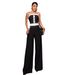 Women's Strapless Striped Jumpsuit Set, Summer New Fashion Sleeveless Wide Leg Pants Outfit For Casual Wear_ecoleips.com