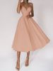 Women's multi-colored halter sexy swing dress_ecoleips.com