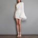 Women's dress sexy pleated hip skirt flared sleeve one-shoulder feather dress_ecoleips.com