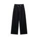 Women's Clothing Style New Women's Fashion Double Breasted High Waist Wide Leg Jeans_ecoleips.com