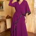 Rose Purple Double-Layer Chiffon Sequin Irregular Slimming Party Long Dress, Elegant Dress_ecoleips.com