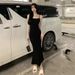 Women's Sleeveless Waist Slimming Dress Sweet Spicy Backless Suspender Short Pure Fishtail Bodycon Summer Casual Elegant Fashion_ecoleips.com