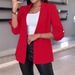 Women's Long-Sleeved Solid-Color Cardigan Suit Jacket For Autumn And Winter_ecoleips.com