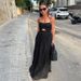 Black Breathable Strap High-Waisted French 2026 European American Fashion Spring And Autumn New Vacation Style Long_ecoleips.com