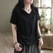 A Stylish, Age-Reducing Top In Large Size Perfect For Overweight Women With A V-Neck And Short Sleeves; Ideal As A Sum_ecoleips.com