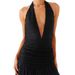 Women's Clothing Women's Deep V Neck Tie Back Dress Elegant Sexy Pleated Bodycon Style Fashion For Formal & Casual For Women_ecoleips.com