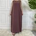 Women's Clothing Solid Color Sleeveless Dress Nida Fabric Middle East Dubai Women's Clothing Muslim Fashion_ecoleips.com