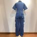 Women's Clothing Washed Overalls Multi Pocket Button Denim Jumpsuit Short Sleeved Trousers_ecoleips.com