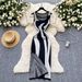 Women's Clothing Printed Sleeveless Knitted Dress For Women Summer New Slim Fit Split Temperament Long Skirt_ecoleips.com