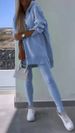 Stylish Women's Split Hem Hoodie & Leggings Set - Breathable Polyester Spandex Blend For Workout & Streetwear (Multiple Colors & Sizes)_ecoleips.com